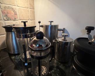 Assortment of French press coffee makers