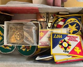 Boy Scout patches, belt buckles and sliders