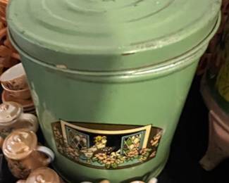 More vintage toys - tea set in cannister