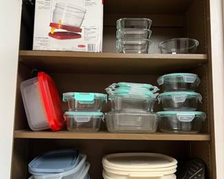 GLASS AND PLASTIC STORAGE CONTAINERS
