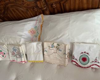 Embroidered pillowcases