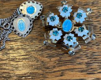 Vintage Sliding Hearts Sterling Necklace