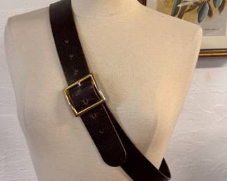 Vintage distressed brown leather belt