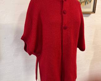 Soft Red button cape with side arm buttons
