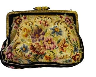 Vintage snap close tapestry purse