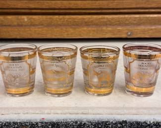 Set of four Colorado gold plated shot glasses