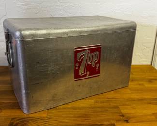 Vintage aluminum 7up cooler