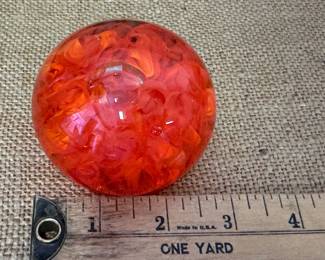 Signed glass paper weight