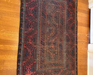 $380. Antique Persian  Baluch rug. 4'8" x 3'