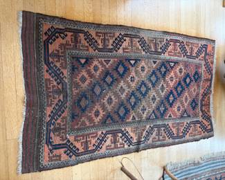 $360. Antique oriental rug 5’ by 2’11”
