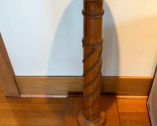 $240. Antique  wooden plant stand. Base is 13.5 in. sq. top is 13 1/2 inches in diameter and the stand itself is 36 inches high.
