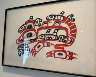 "Wasco Catching Whales". Freda Diesing, 1980 137/200. silkscreen.