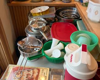 Lots of kitchen collectibles, small electrics and more for sale during in-person shopping hours.