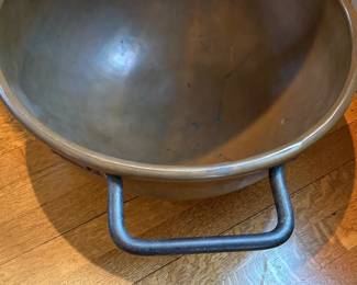 Antique Copper Chocolate Bowl for sale during in-person shopping.