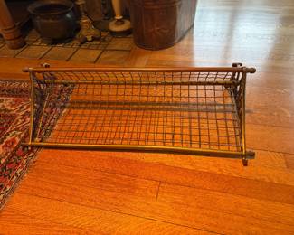 $420. Antique Australian NSWR Railroad brass rods and crinkle wire train shelf