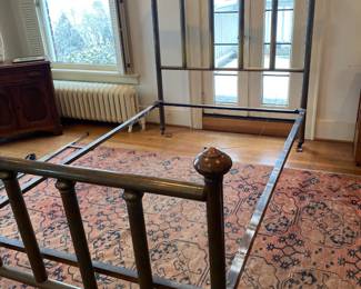 Antique Brass full size bed.  Headboard and footboard are 54"w.  Footboard is 37.5"h and headboard is 58"h.  