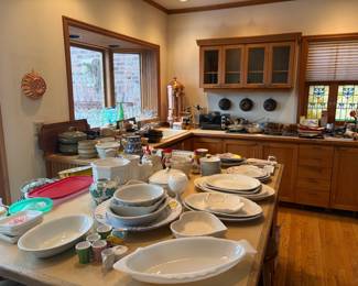 Lots of kitchen collectibles, small electrics and more for sale during in-person shopping hours.