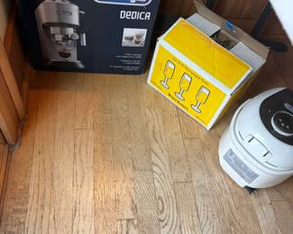 Lots of kitchen collectibles, small electrics and more for sale during in-person shopping hours.