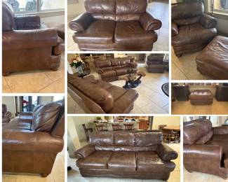 Ashley Furniture Leather Set w/Ottoman, Great set