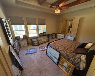 A plethora of antique oil paintings .