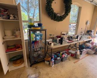 All Kitchen Essentials, Large Wreath, Irons, Hair Dryer, Outdoor Plates/Bowls/Cups