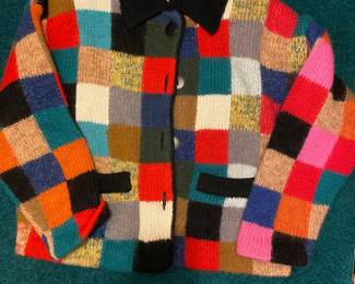 Vtg Montre Xerano Wool Multi Color Block Sweater