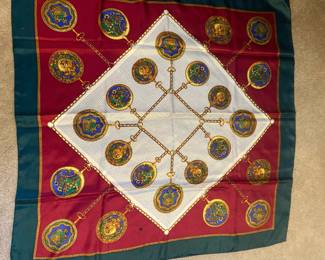 Vtg Peacock Trading Co. Medallion Silk Scarf