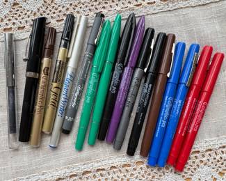 Lot of Vtg. Sanford, Sheaffer, & Berol Calligraphic Pens & Markers 