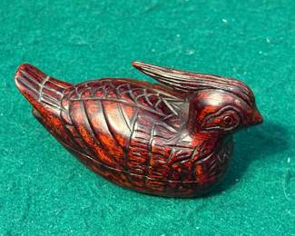 Vtg. Chinese Hand-Carved Wooden Rosewood Trinket Box Kwei Kee H-930410