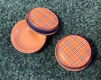 Vtg. Tartanware Powder Boxes Mauchline Ware - Pair!