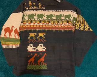 Vtg Safari Cotton Sweater
