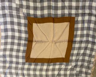 Vtg Bill Blass Gray Check/Brown Silk Scarf