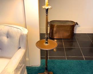 Vtg Mahogany Floor Table Lamp!