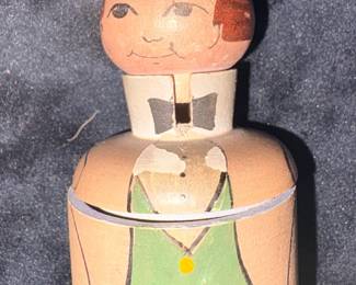 Vtg. Scandinavian Folk Art Hand Painted Husfliden Bergen Wooden Figurine Dispenser Gentleman!