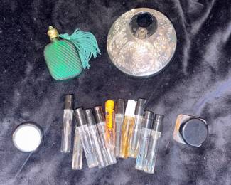 Jo Malone, Tom Ford, L’Occitane, Etc Sample Fragrances, Kirk Stieff Silver Plate Perfume Atomizer!