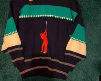 Vtg “The Irish Scene 100% Wool Golf Sweater Sx M