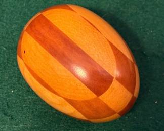 Vtg. Wooden Darning Egg Sewing Tool w/Striped Pattern 