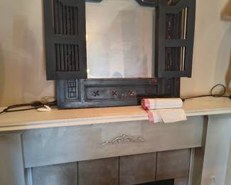 Beautiful mantle mirror and decorative wood casings