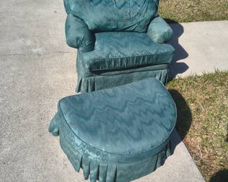 Blue chair and ottoman in good shape make offer