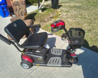 better picture of the awesome perfect light new buzz around mobility chair works fantastic Only has 2 miles on it because it was only taken to and from the garage to the mailbox and back 30 ft at a time each use lol