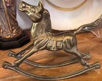 Vintage Brass Rocking Horse