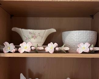 Edwin M Knowles Semi Vitreous China, Fitz & Floyd Floral Napkin Rings