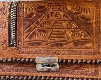 Vintage Mexican Tooled Leather Wallet 