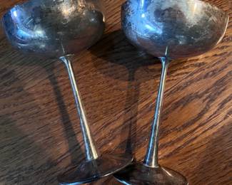 Vintage Silver Plated Wine Goblets pair