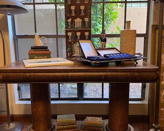 Antique American Empire Style Library Table/Writing Desk w Drawer