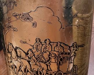 Weibro Corp Chicago Metal Embossed Trashcan 1940-1960