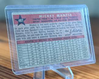 This lot features a vintage 1958 Topps Mickey Mantle “Sport Magazine” All-Star baseball card, #487.