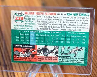 This lot features a 1954 Topps #239 Bill Skowron rookie baseball card. 