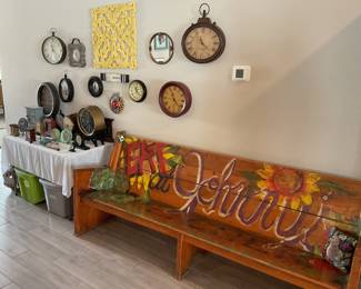 Pew bench “Eat at Johnny’s”