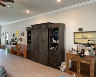 Barn door slider tv cabinet